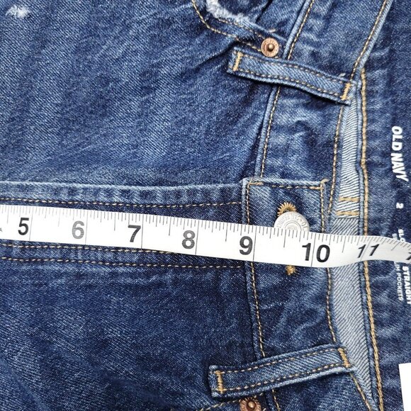 NWT Old Navy Womens Distressed Mid Rise Button Fly Jeans Size 2 Slouchy - Picture 7 of 10